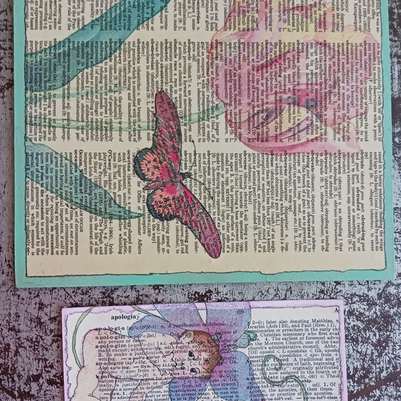 Vintage Dictionary Page Art with Fairy Baby and Butterfly - Picture 2 of 7